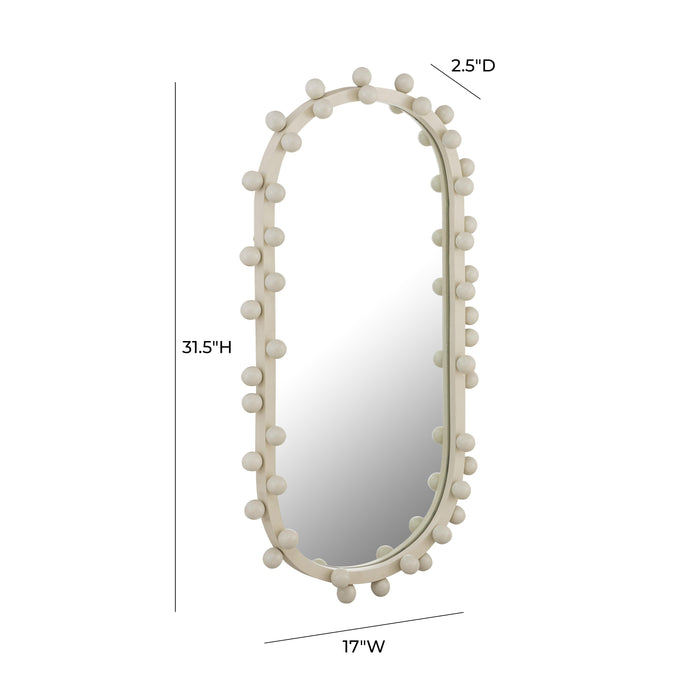 Bubbles Ivory Oval Wall Mirror - UK - Home And Beyond