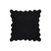 Scalloped Edge Black and White Cotton Velvet Throw Pillow - Home And Beyond