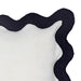Scalloped Edge Black and White Cotton Velvet Throw Pillow - Home And Beyond