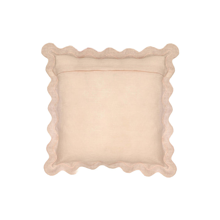 Scalloped Edge Cream and Rust Cotton Velvet Throw Pillow 9 - Home And Beyond