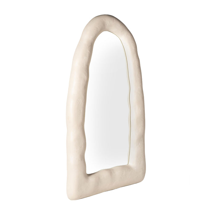 Kaia Cream Textured Small Floor Mirror - Home And Beyond