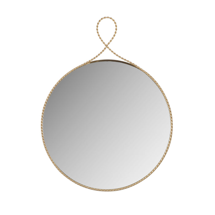Ravina Braided Brass Round Wall Mirror - Home And Beyond