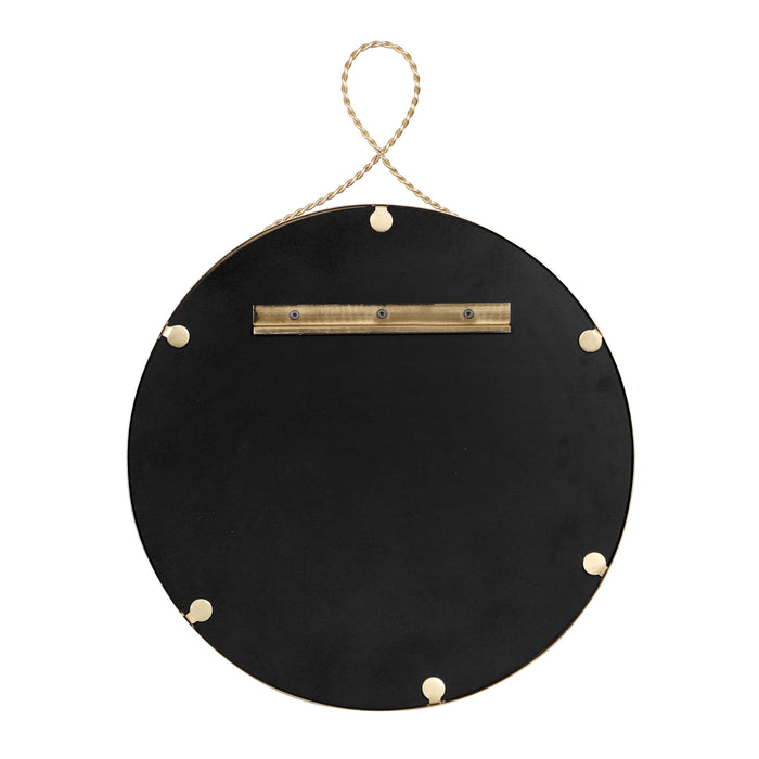 Ravina Braided Brass Round Wall Mirror - Home And Beyond