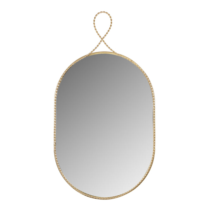 Ravina Braided Brass Oval Wall Mirror - Home And Beyond