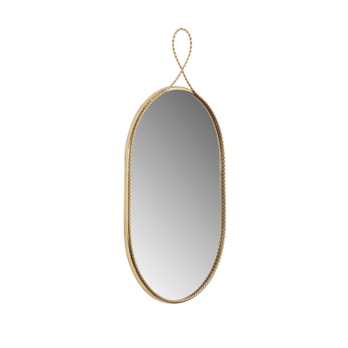 Ravina Braided Brass Oval Wall Mirror - Home And Beyond