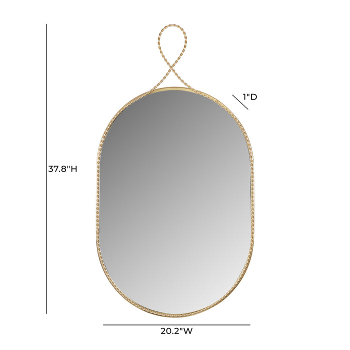 Ravina Braided Brass Oval Wall Mirror - Home And Beyond