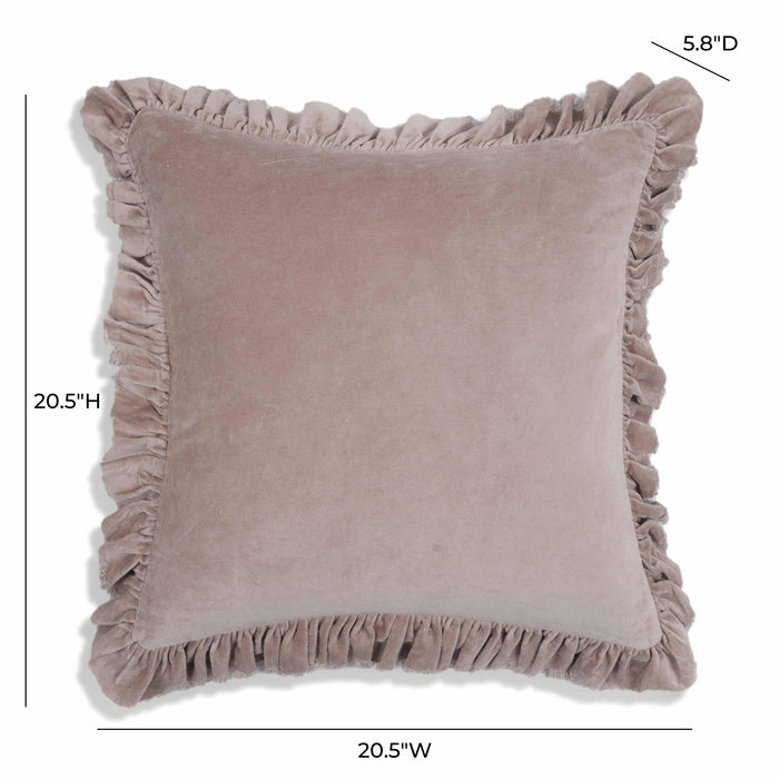Alessia Distressed Pink Velvet Pillow - Home And Beyond