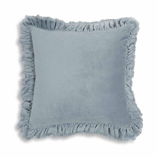 Alessia Distressed Blue Velvet Pillow - Home And Beyond
