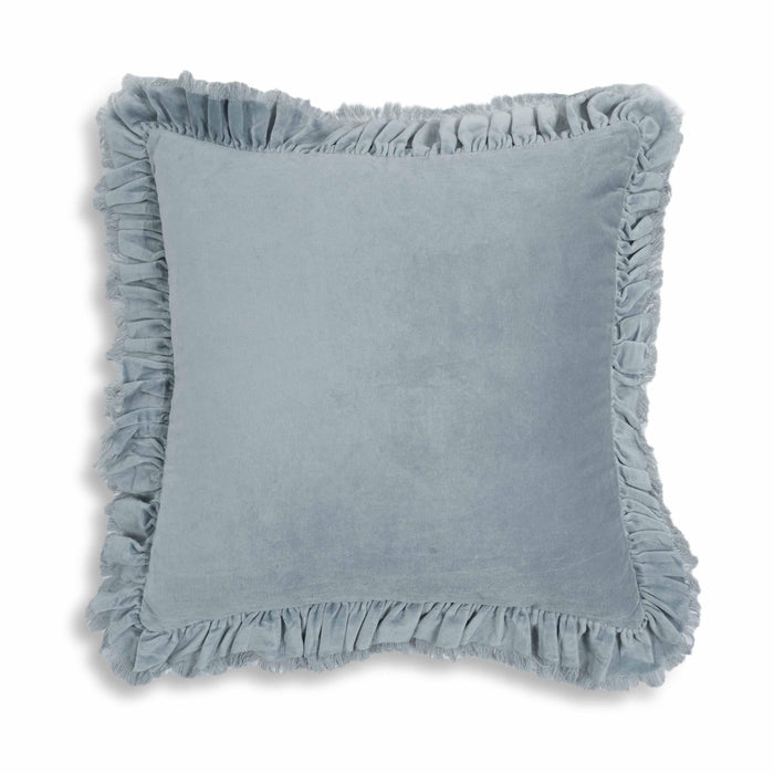Alessia Distressed Blue Velvet Pillow - Home And Beyond