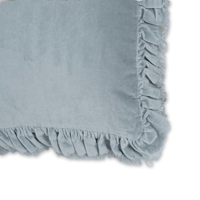 Alessia Distressed Blue Velvet Pillow - Home And Beyond