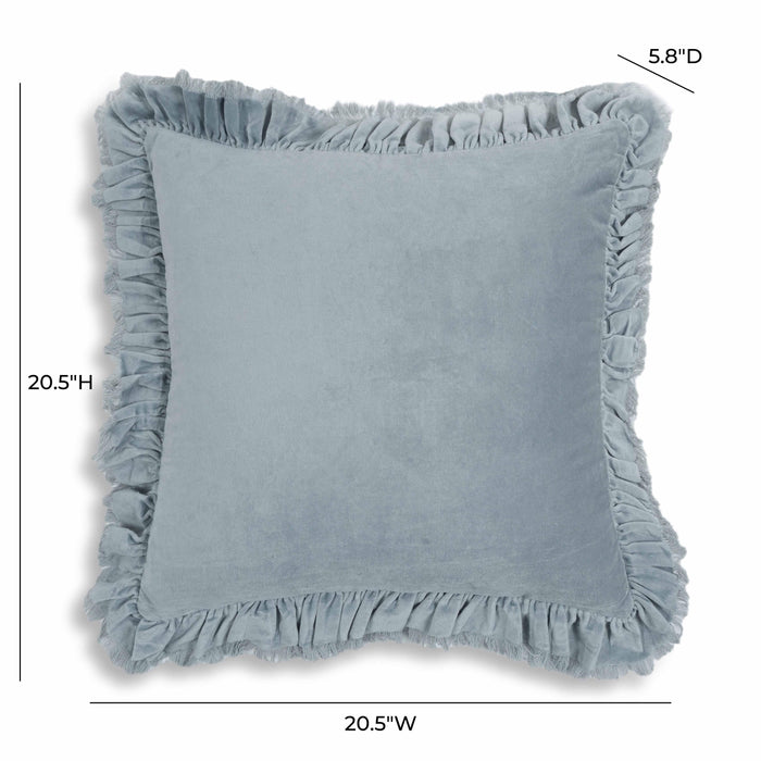 Alessia Distressed Blue Velvet Pillow - Home And Beyond