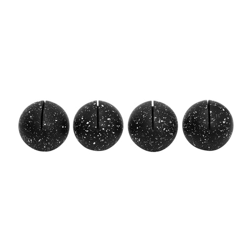 Gabby Speckled Black Round Card Holder - Set of 4 - Home And Beyond