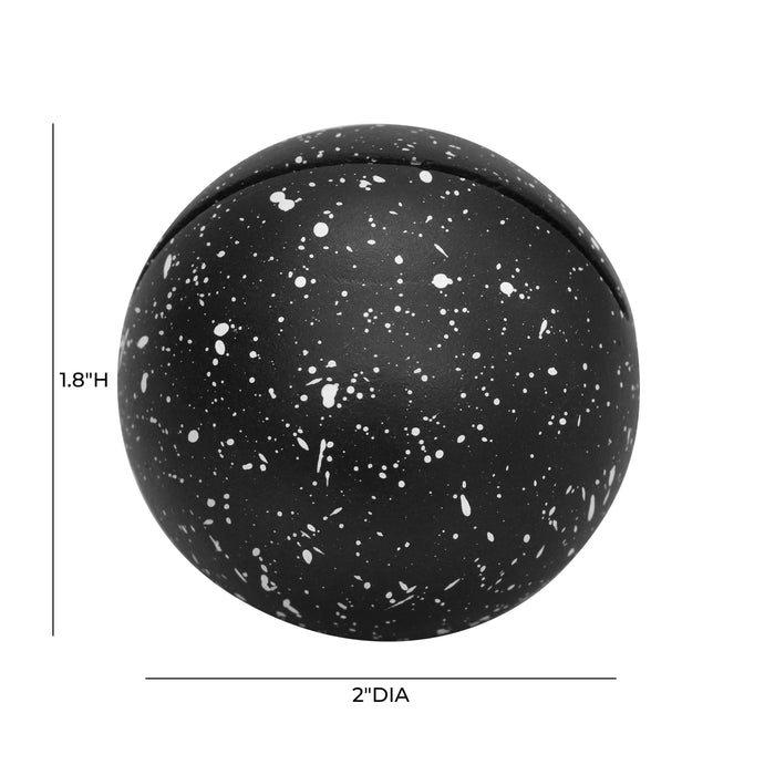 Gabby Speckled Black Round Card Holder - Set of 4 - Home And Beyond