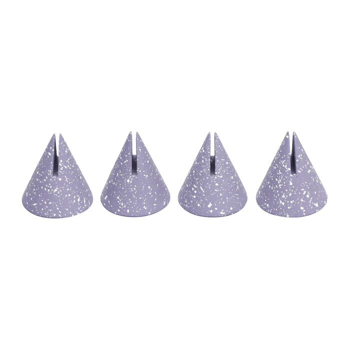 Gabby Speckled Purple Cone Card Holder - Set of 4 - Home And Beyond