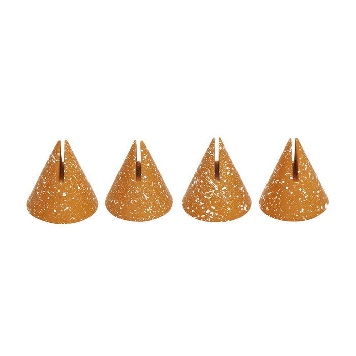 Gabby Speckled Terracotta Cone Card Holder - Set of 4 - Home And Beyond