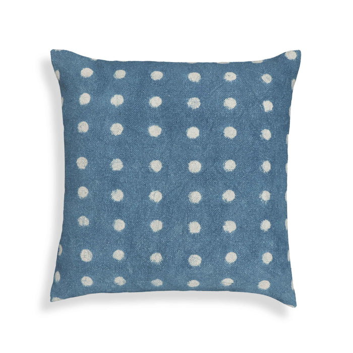 Indigo Dots Cotton 20 inch Square Accent Pillow - Home And Beyond