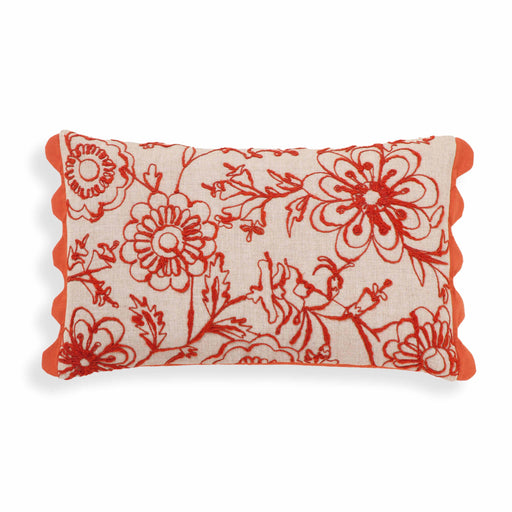 Portia 20"X12" Embroidered Cotton Flex Throw Pillow Cover - Home And Beyond