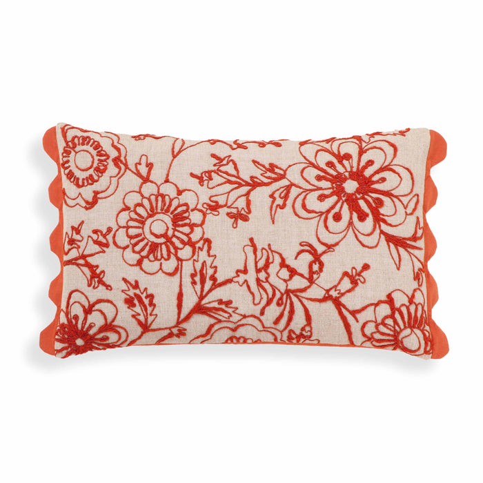 Portia 20"X12" Embroidered Cotton Flex Throw Pillow Cover - Home And Beyond