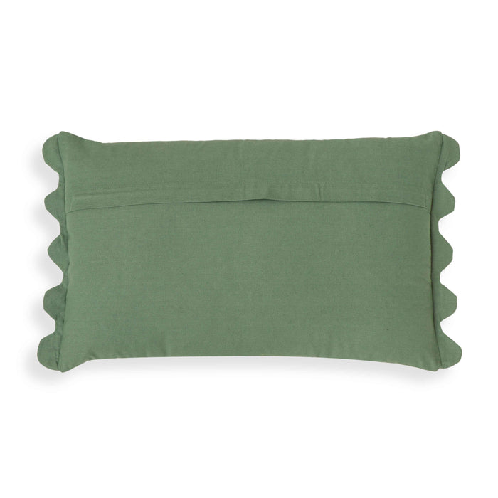 Portia Aqua Embroidered Cotton Flex 20 x 12 inch Accent Cushion - Home And Beyond