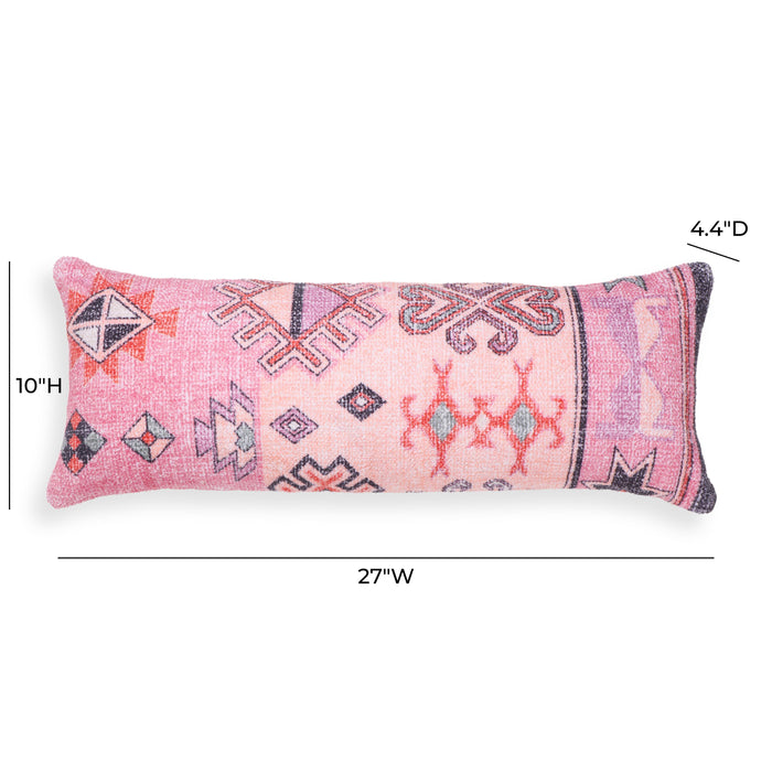 Persia Pink Cotton 27 x 10 inch Bolster Pillow - Home And Beyond