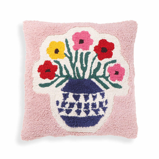 Blossom Tufted Cotton 20 inch Square Accent Pillow - Home And Beyond
