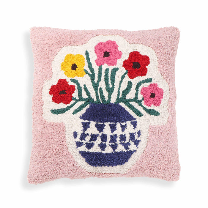 Blossom Tufted Cotton 20 inch Square Accent Pillow - Home And Beyond