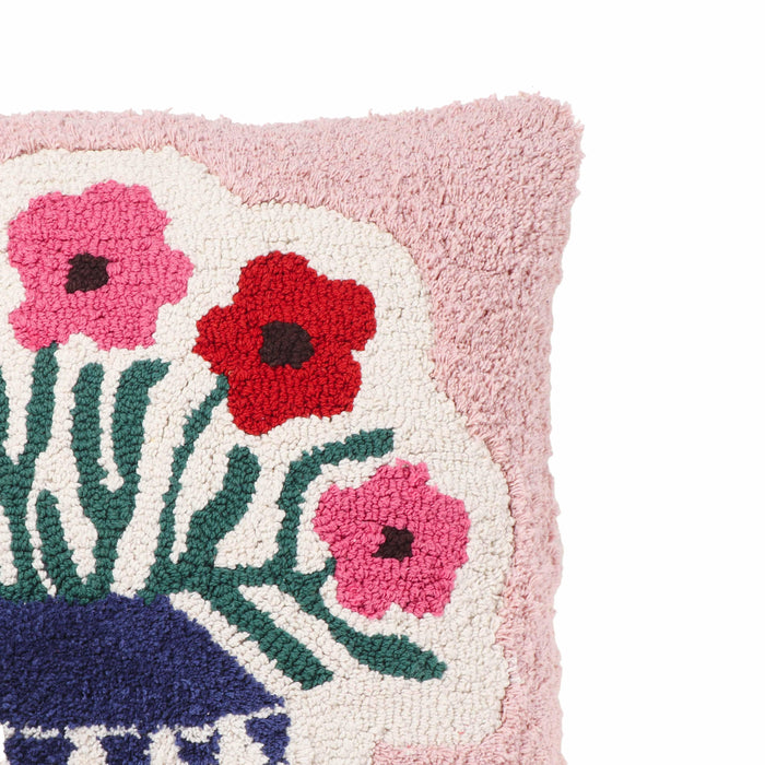 Blossom Tufted Cotton 20 inch Square Accent Pillow - Home And Beyond