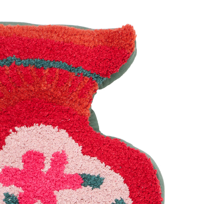 Amphorae Red Tufted Accent Pillow - Home And Beyond