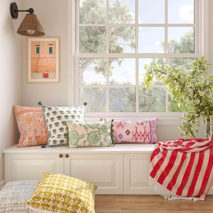 Persia 20" Pink Square Throw Pillow Cover - Home And Beyond