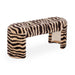 Zebra Brown Striped Tufted Bench - Home And Beyond