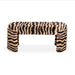 Zebra Brown Striped Tufted Bench - Home And Beyond