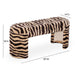 Zebra Brown Striped Tufted Bench - Home And Beyond