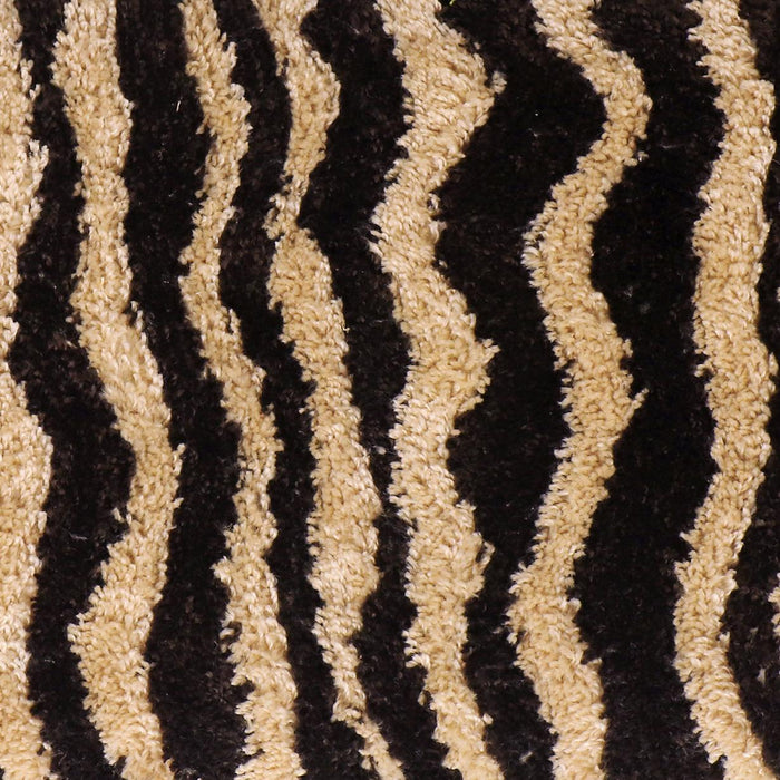 Zebra Brown Striped Tufted Bench - Home And Beyond