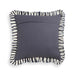 Alessia Navy Striped Ruffle 20 inch Square Accent Pillow - COVER - Home And Beyond
