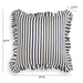 Alessia Navy Striped Ruffle 20 inch Square Accent Pillow - Home And Beyond