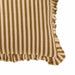 Alessia Taupe Striped Ruffle 20 inch Square Accent Pillow - COVER - Home And Beyond