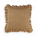Alessia Taupe Striped Ruffle 20 inch Square Accent Pillow - Home And Beyond