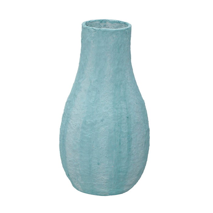 Cotton Mache Vase in Cloudy Blue - Home And Beyond