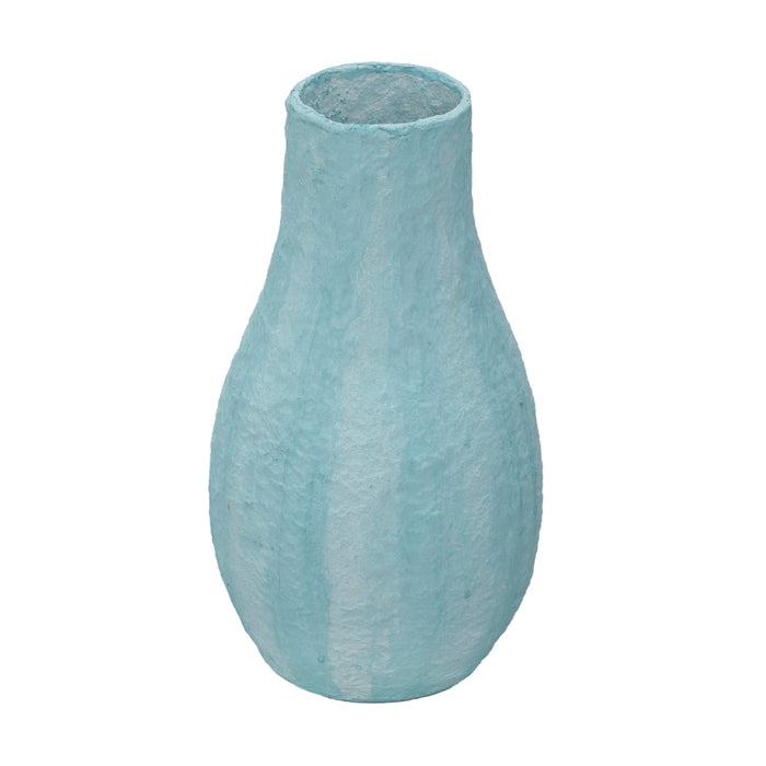 Cotton Mache Vase in Cloudy Blue - Home And Beyond