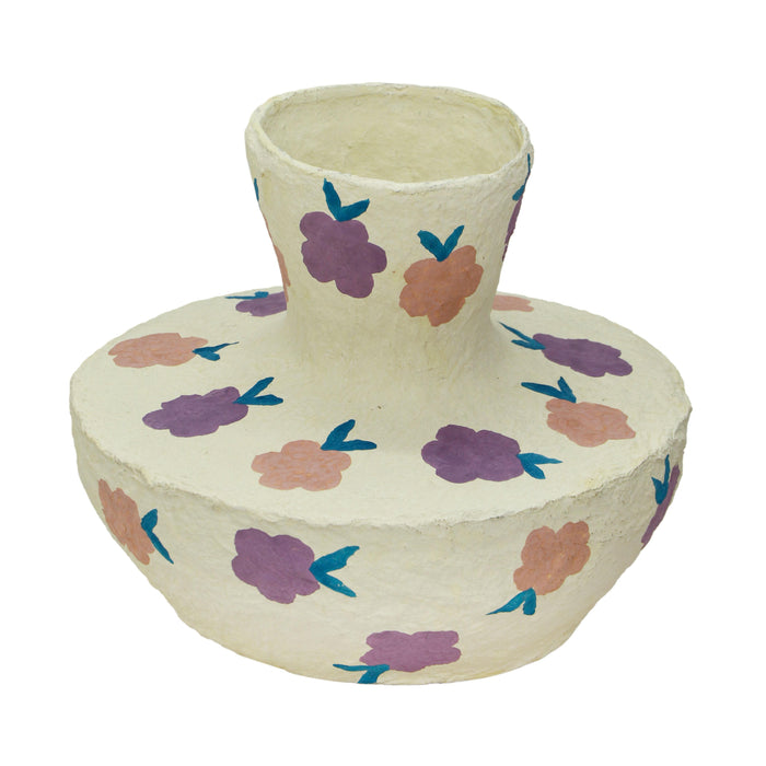 Cotton Mache Vase in Spring Blossoms - Home And Beyond
