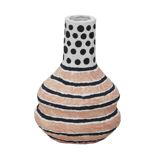 Cotton Mache Vase in Modernist Print - Home And Beyond