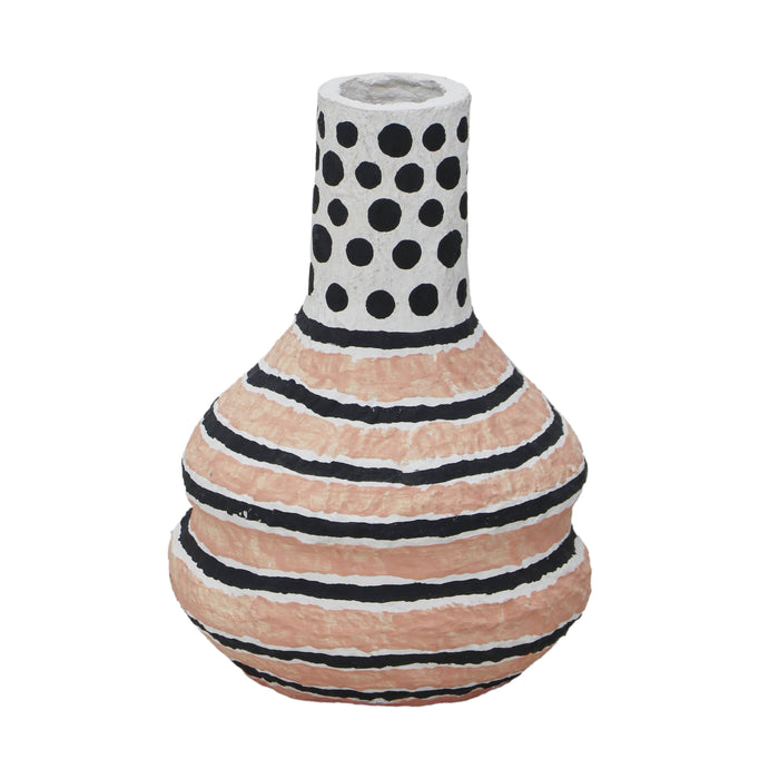 Cotton Mache Vase in Modernist Print - Home And Beyond