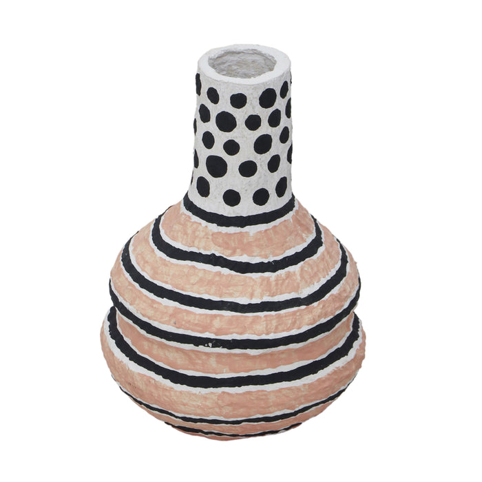 Cotton Mache Vase in Modernist Print - Home And Beyond