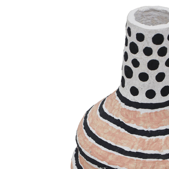 Cotton Mache Vase in Modernist Print - Home And Beyond
