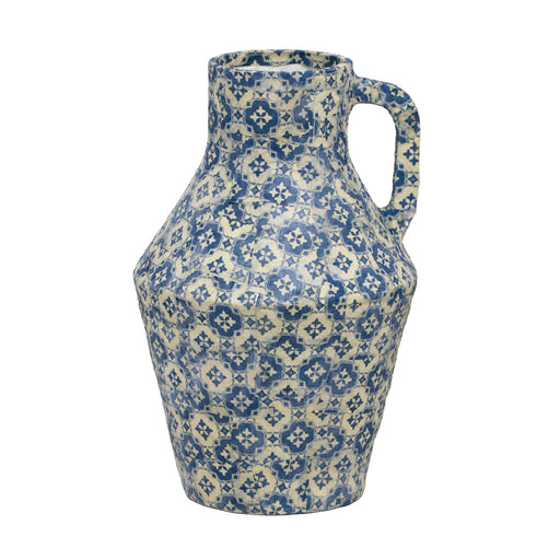 Cotton Mache Vase in Lisbon Tile - Home And Beyond