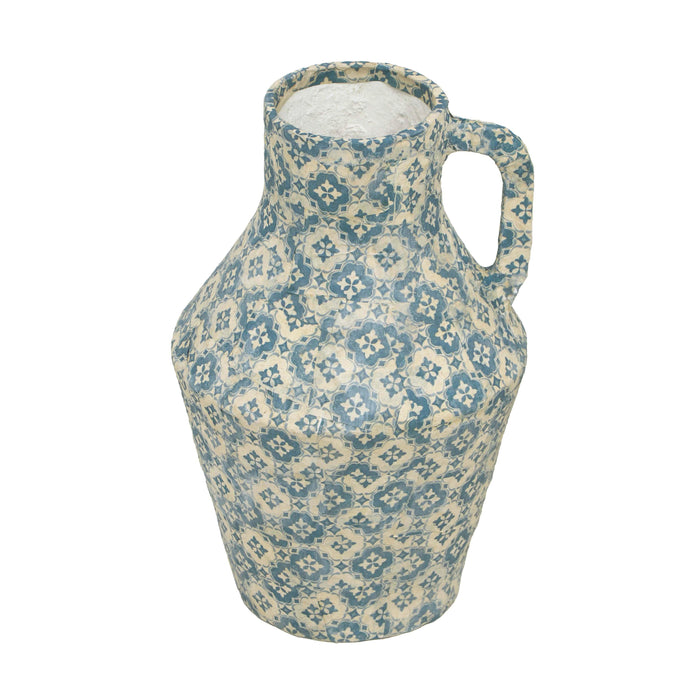 Cotton Mache Vase in Lisbon Tile - Home And Beyond
