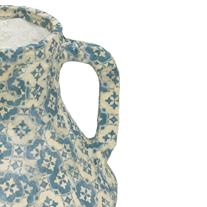 Cotton Mache Vase in Lisbon Tile - Home And Beyond