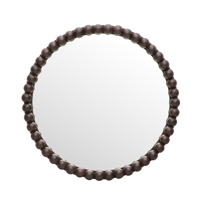 Baria 30" Wooden Round Wall Mirror - Home And Beyond