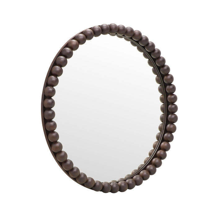 Baria 30" Wooden Round Wall Mirror - Home And Beyond