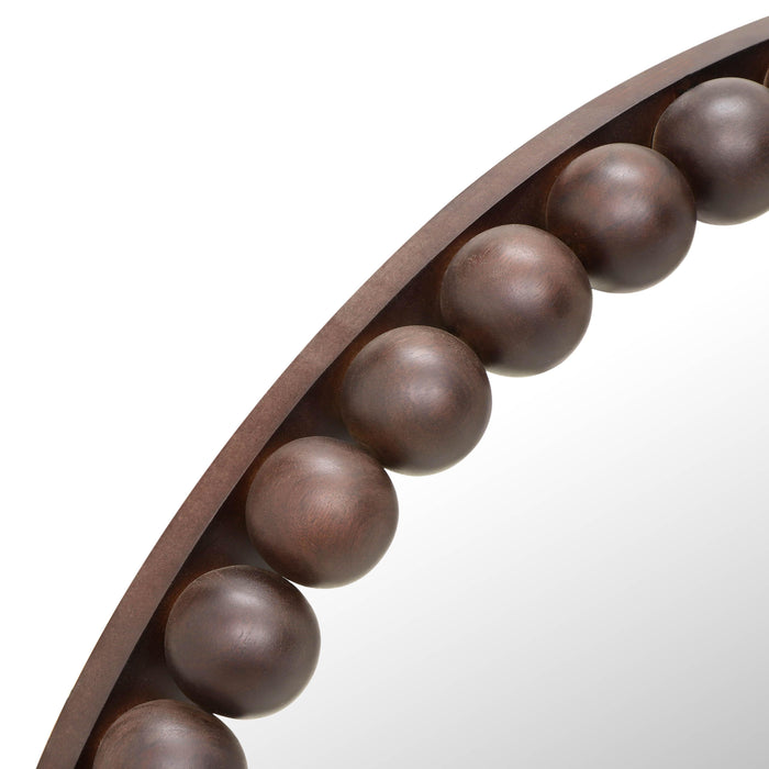 Baria 30" Wooden Round Wall Mirror - Home And Beyond